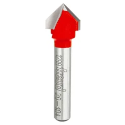 1/2" Dia, 7/16" LOC, 0 Flute Carbide-Tipped Edge Profile V-Groove Router Bit