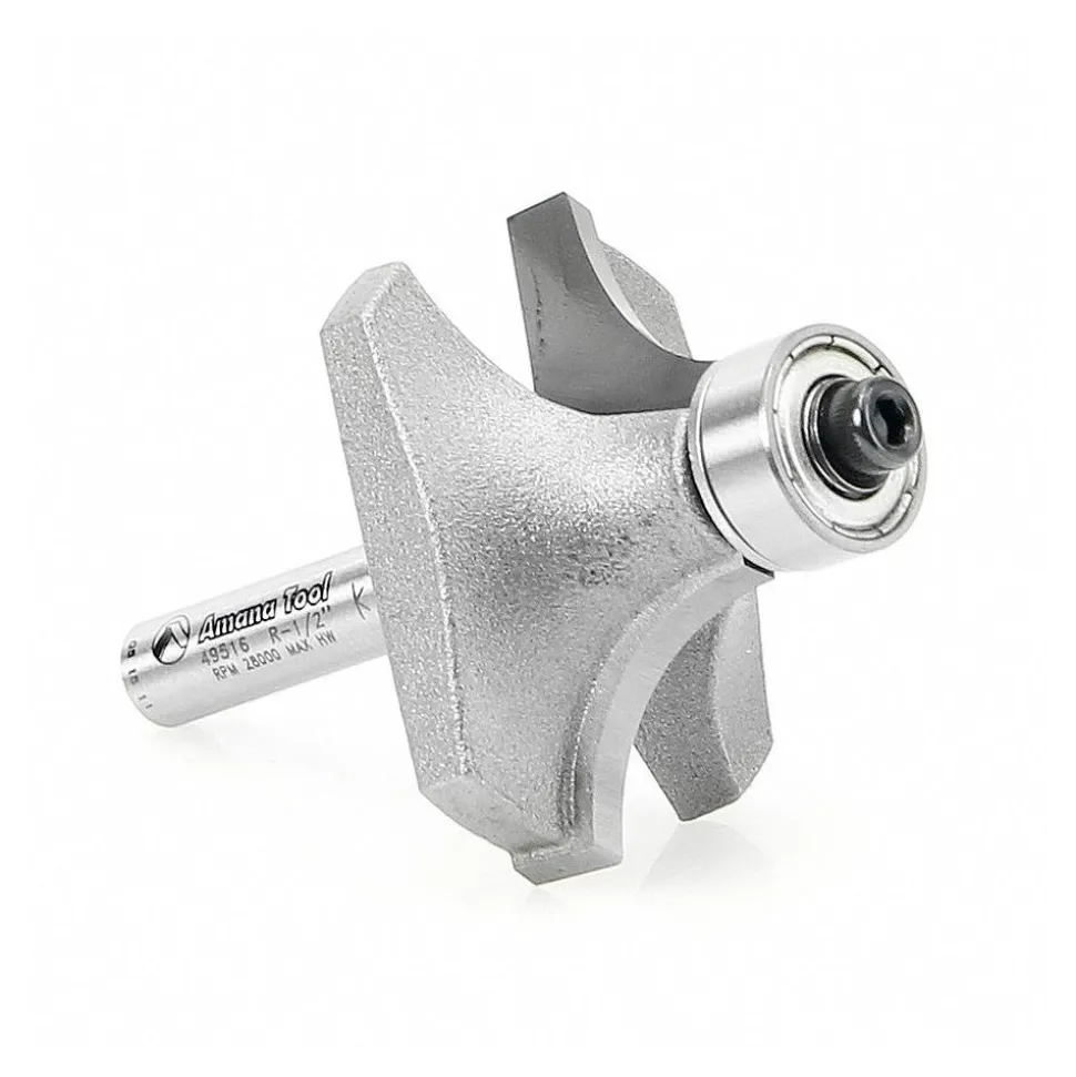 1-1/2" Dia, 3/4" LOC, 2 Flute Carbide-Tipped Edge Profile Round-Over Router Bit