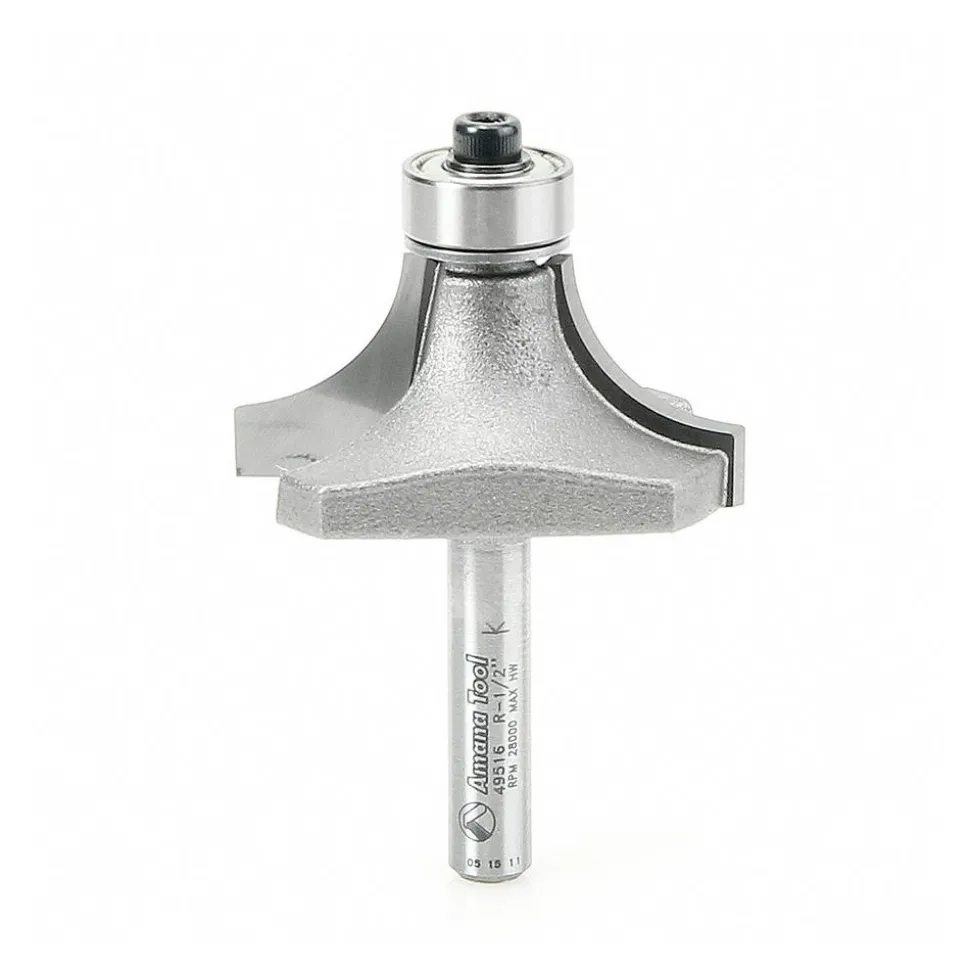 1-1/2" Dia, 3/4" LOC, 2 Flute Carbide-Tipped Edge Profile Round-Over Router Bit