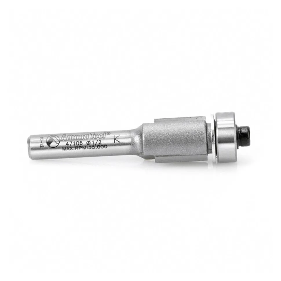 1/2" Dia, 1/2" LOC, 2 Flute Carbide-Tipped Edge Profile Flush Trim Router Bit