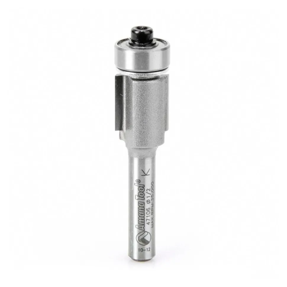 1/2" Dia, 1/2" LOC, 2 Flute Carbide-Tipped Edge Profile Flush Trim Router Bit