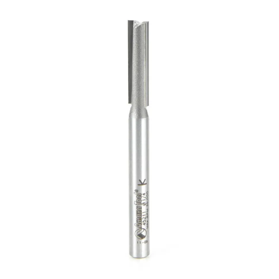 1/4" Dia, 1" LOC, 2 Flute Straight Router Bit