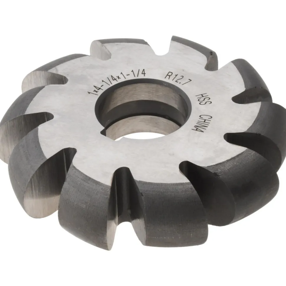 1/2" Radius, 4-1/4" Dia, 12 Teeth, Arbor Connection, High Speed Steel Convex Radius Cutter