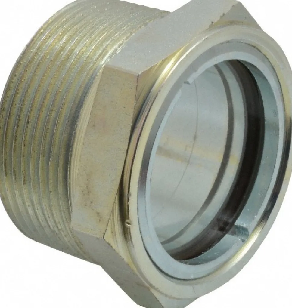 2" Sight Dia, 1-1/2" Thread, 1-11/32" OAL, Viewport Sight Glass & Flow Sight