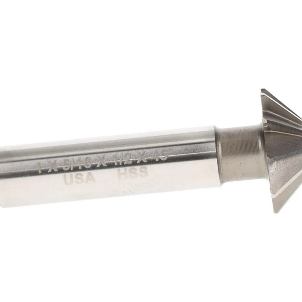 1 x 5/16" 45° 10-Tooth High Speed Steel Single-Angle Cutter