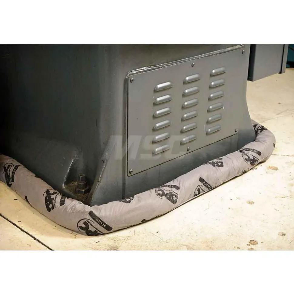 Absorbent Sock: For Universal Use, 3" Dia, 4' Long, 12 gal, Polypropylene, Gray