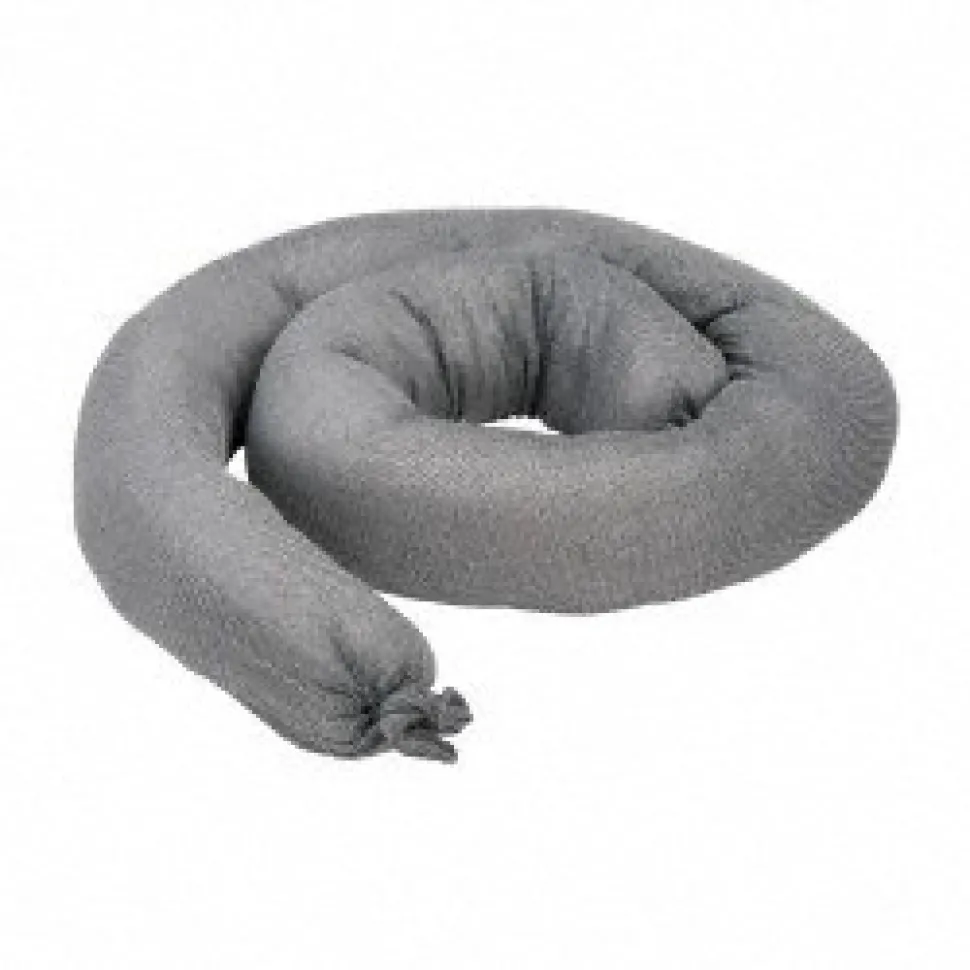 Absorbent Sock: For Universal Use, 3" Dia, 4' Long, 27 gal, Polypropylene