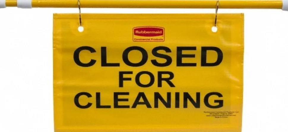 Accident Prevention Sign: Rectangle, CLOSED FOR CLEANING