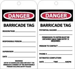 Accident Prevention Tag: Unrippable Vinyl