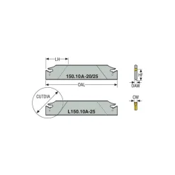 150.10A Double End Neutral Indexable Cutoff Blade