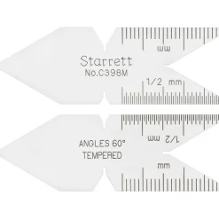60° Angle, Satin Chrome Coated Steel Center Gage