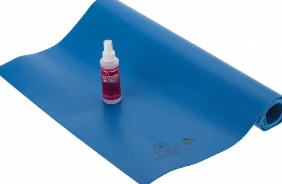 Anti-Static Table Mat Kit: Vinyl, 4' Long x 24" Wide x 1/8" Thick