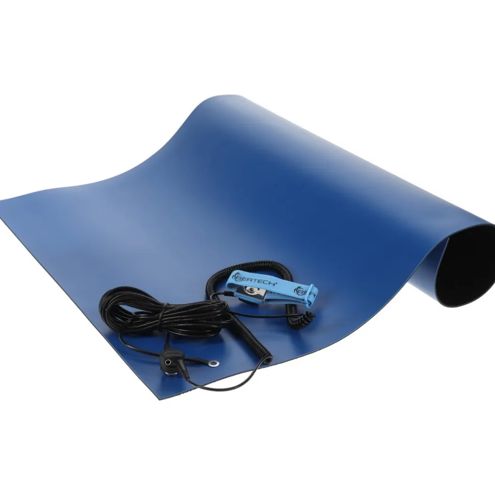 Anti-Static Table Mat: Static Dissipative, Rubber, 5' Long x 2' Wide