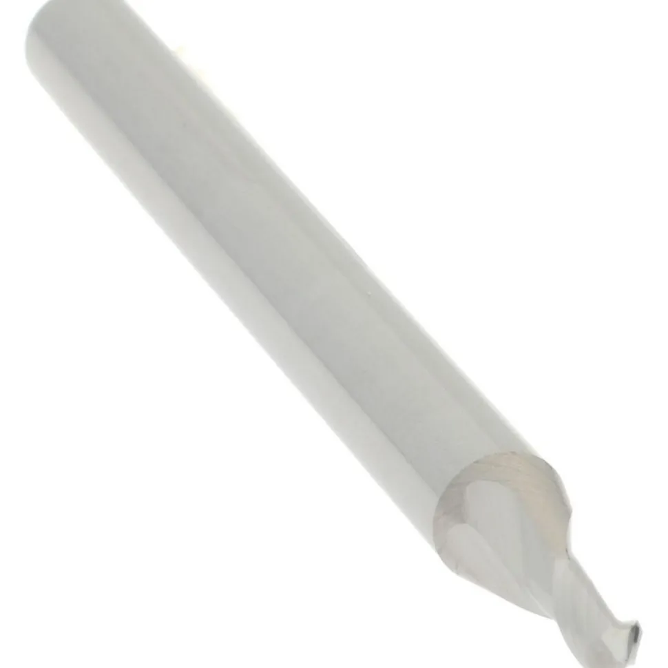 Ball End Mill: 1/16" Dia, 1/8" LOC, 2 Flute, Solid Carbide