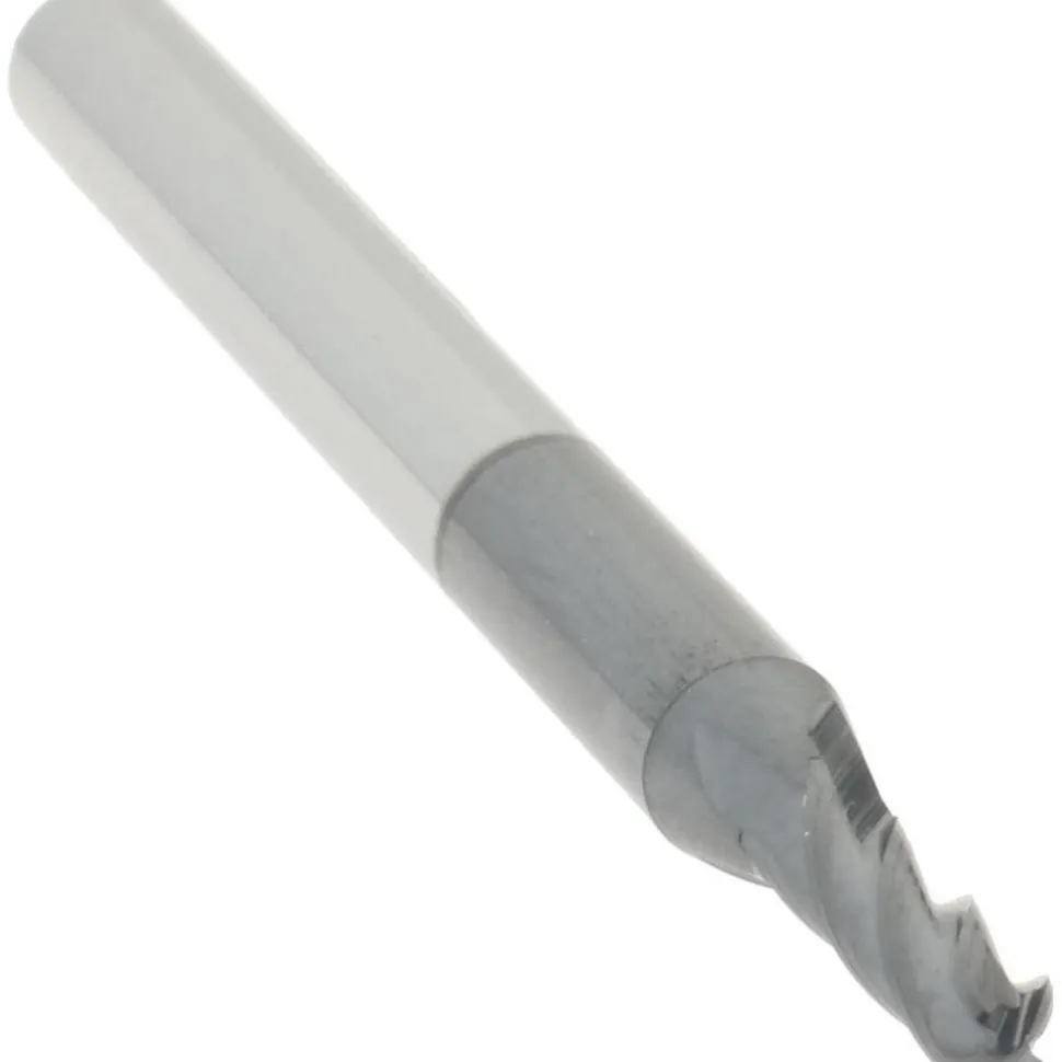 Ball End Mill: 5/64" Dia, 1/4" LOC, 4 Flute, Solid Carbide