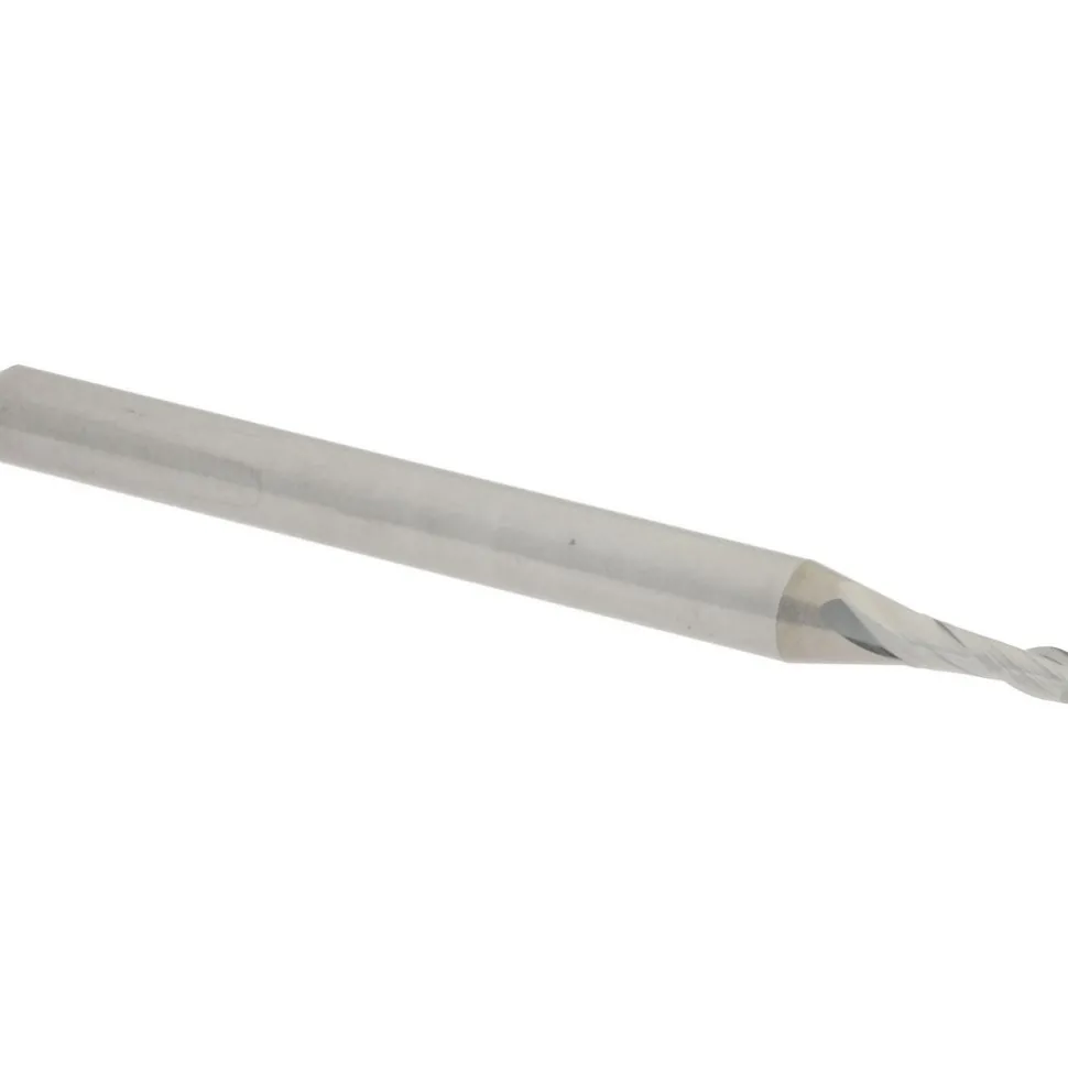 Ball End Mill: 1/16" Dia, 3/16" LOC, 2 Flute, Solid Carbide