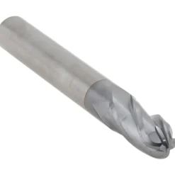 Ball End Mill: 1/4" Dia, 1/2" LOC, 4 Flute, Solid Carbide