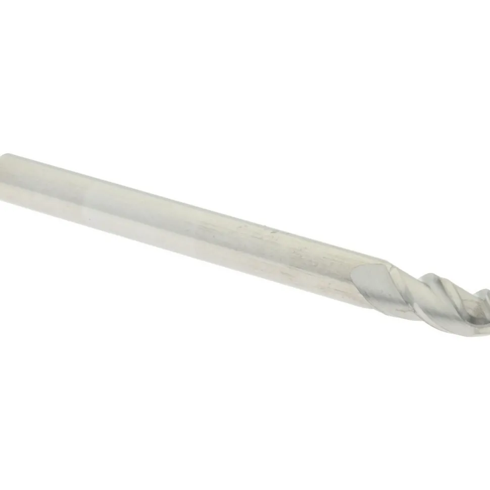 Ball End Mill: 1/8" Dia, 1/4" LOC, 3 Flute, Solid Carbide