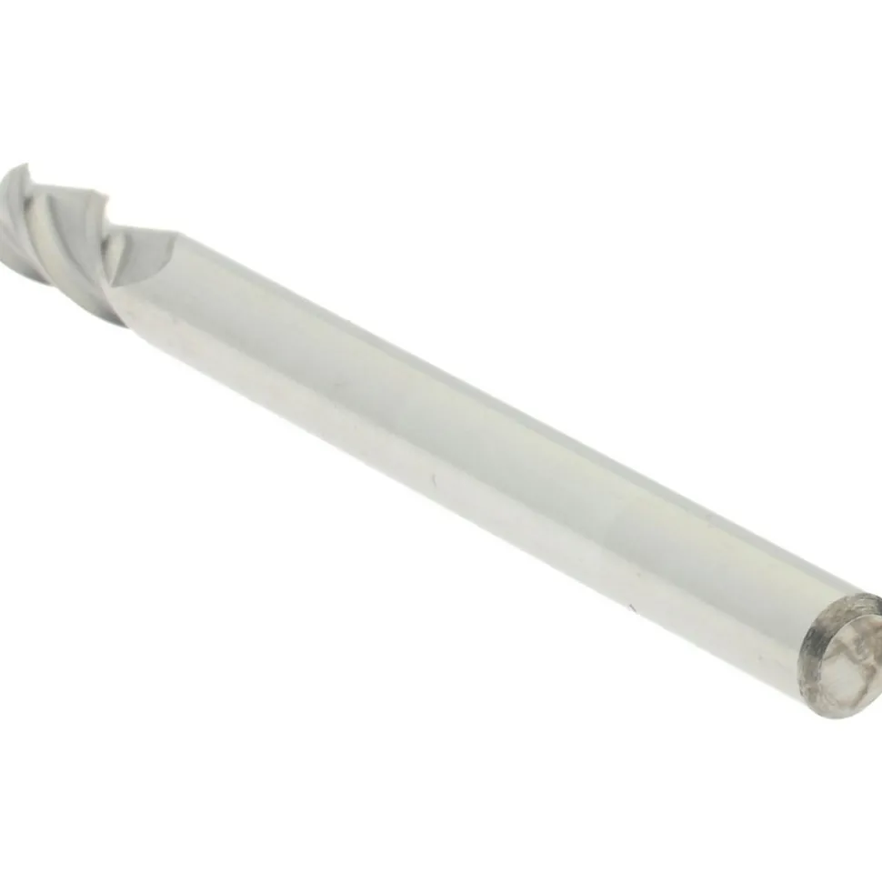 Ball End Mill: 1/8" Dia, 1/4" LOC, 3 Flute, Solid Carbide