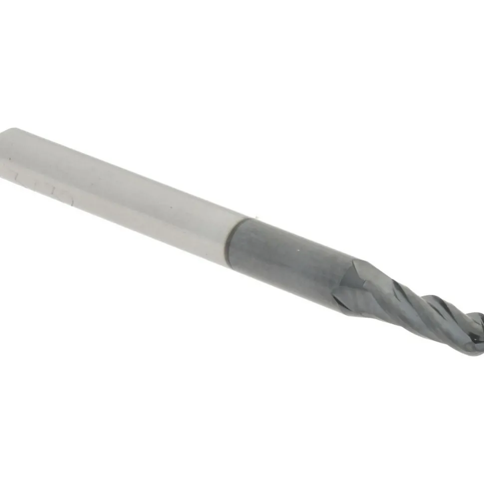 Ball End Mill: 3/32" Dia, 9/32" LOC, 4 Flute, Solid Carbide