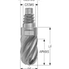 Ball End Mill Heads; Mill Dia (Inch): 5/8; Mill Dia (Decimal Inch): 0.6250; Number of Flutes: 6; Length of Cut (Inch): 5/8; Connection Type: E16; Overall Length (Decimal Inch): 2.0120; Material: Solid Carbide; Finish/Coating: HXT; Cutting Direction: Right Hand; Flute Direction: Right Hand