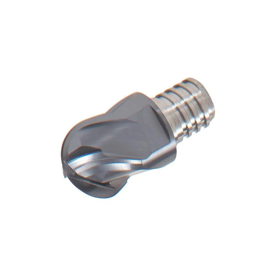 Ball End Mill Heads; Mill Dia (mm): 6.00; Mill Dia (Decimal Inch): 0.2362; Number of Flutes: 4; Length of Cut (mm): 4.0000; Connection Type: S04; Overall Length (mm): 8.5000; Material: Solid Carbide; Finish/Coating: TiAlN; Cutting Direction: Right Hand; Flute Direction: Right Hand