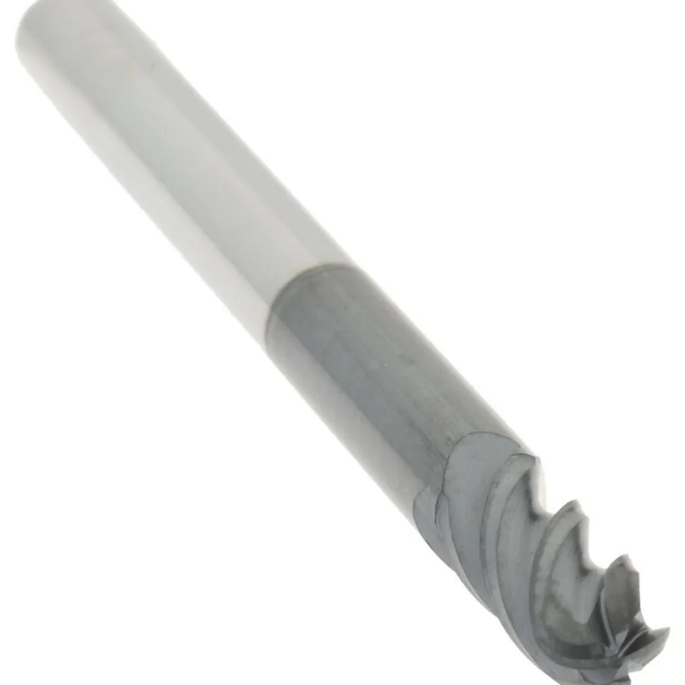Ball End Mill: 1/8" Dia, 1/4" LOC, 4 Flute, Solid Carbide