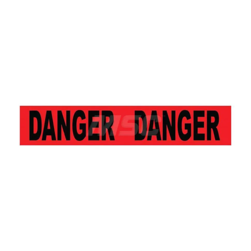 Barricade Tape: Black & Red, Message:" Danger", 3.0000" Width, 1000.00' Length