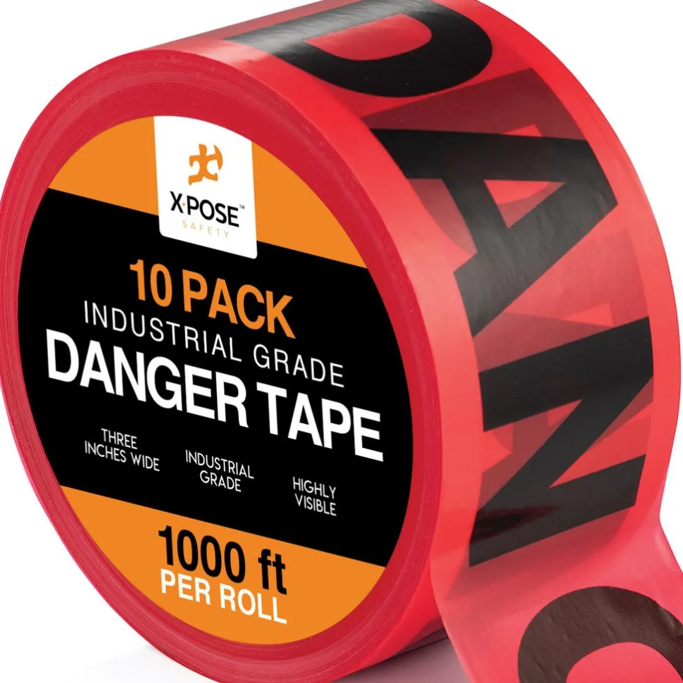 Barricade Tape: Red, Message:" Danger Tape", 1000.00' Length