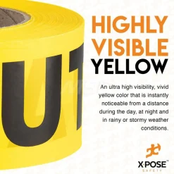 Barricade Tape: Yellow, Message:" Caution Tape", 1000.00' Length