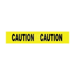 Barricade Tape: Yellow, Message:" Caution Caution", 3.0000" Width, 1000.00' Length