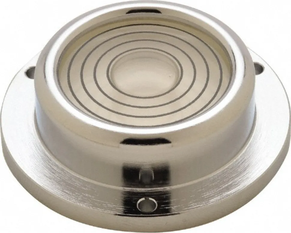 2-1/4" Base Dia x 0.69" Overall Height, 4 Circles, Brass Bull's Eye Circular Level