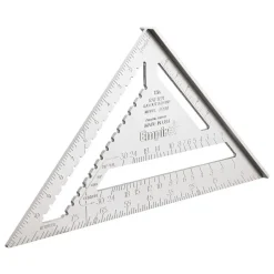 12" Blade Length, Buffed Finish, Aluminum Rafter Square