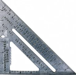 7" Blade Length x 7" Base Length, Aluminum Rafter Square