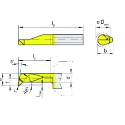 Boring, Chamfering & Profiling Bar: 4.00 mm Min Bore, Right Hand, Solid Carbide
