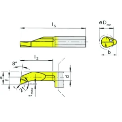 Boring, Chamfering & Profiling Bar: 3.00 mm Min Bore, Right Hand, Solid Carbide