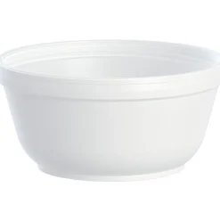 Bowls: 12 oz, Foam, White, Solid