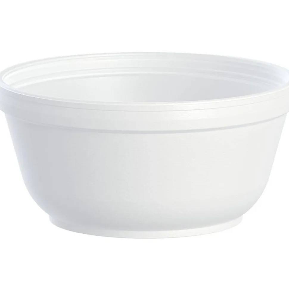 Bowls: 12 oz, Foam, White, Solid