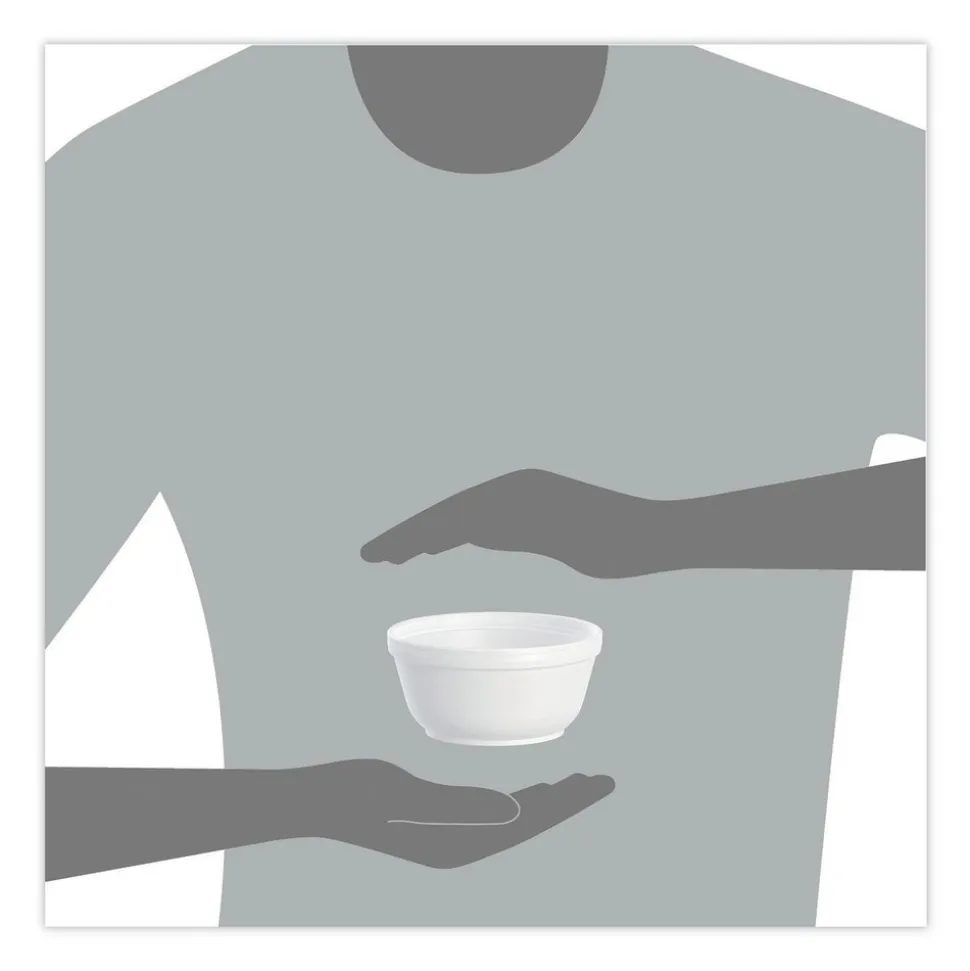Bowls: 12 oz, Foam, White, Solid