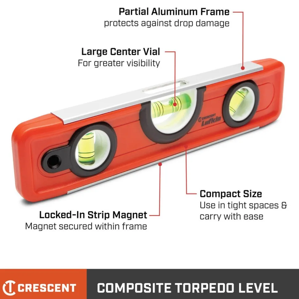 Box Beam, I-Beam & Torpedo Levels: Level Type: Torpedo; Vial Style: Barrel; Length (Inch): 9; Magnetic: Yes