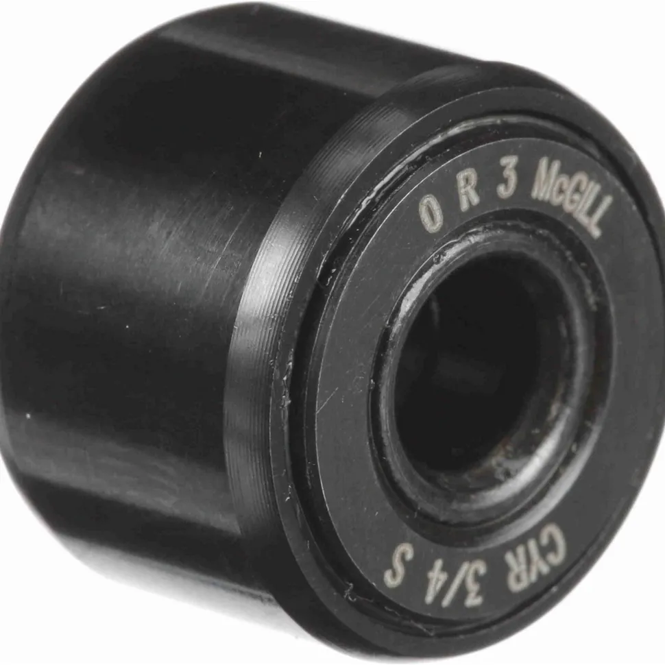 Cam Yoke Roller: Crowned, 0.25" Bore Dia, 3/4" Roller Dia, 0.5" Roller Width, Needle Roller Bearing