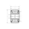 Cam Yoke Roller: Non-Crowned, 0.25" Bore Dia, 3/4" Roller Dia, 0.5" Roller Width, Needle Roller Bearing
