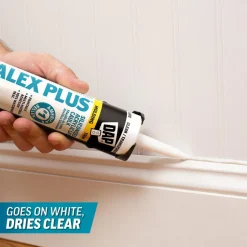 Caulk: 10.1 oz Cartridge, Clear, Acrylic & Latex