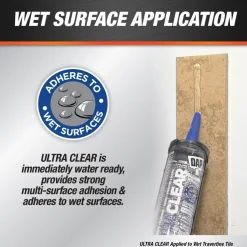 Caulk: 10.1 oz Cartridge, Clear, Butyl Rubber