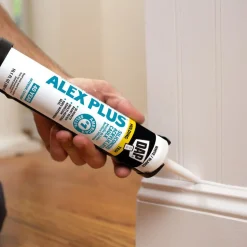 Caulk: 10.1 oz Cartridge, White, Acrylic & Latex