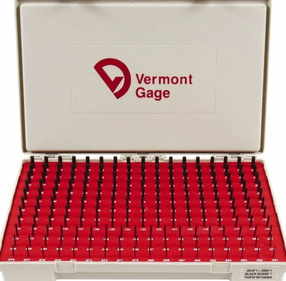 Class ZZ Plug Gage Set: 0.061 to 0.25" Range, 190 Pc