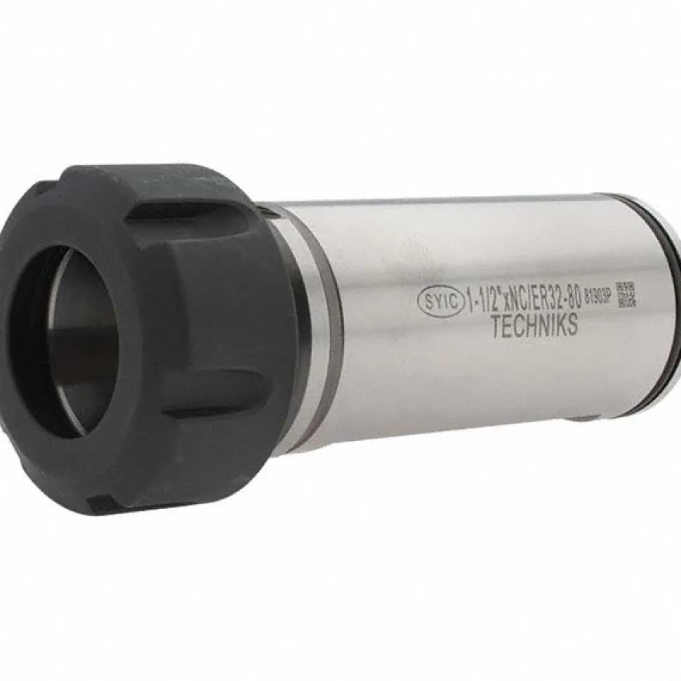 Collet Chuck: 1/16 to 3/4" Capacity, ER32 Collet, 1-1/2" Shank Dia, Straight Shank