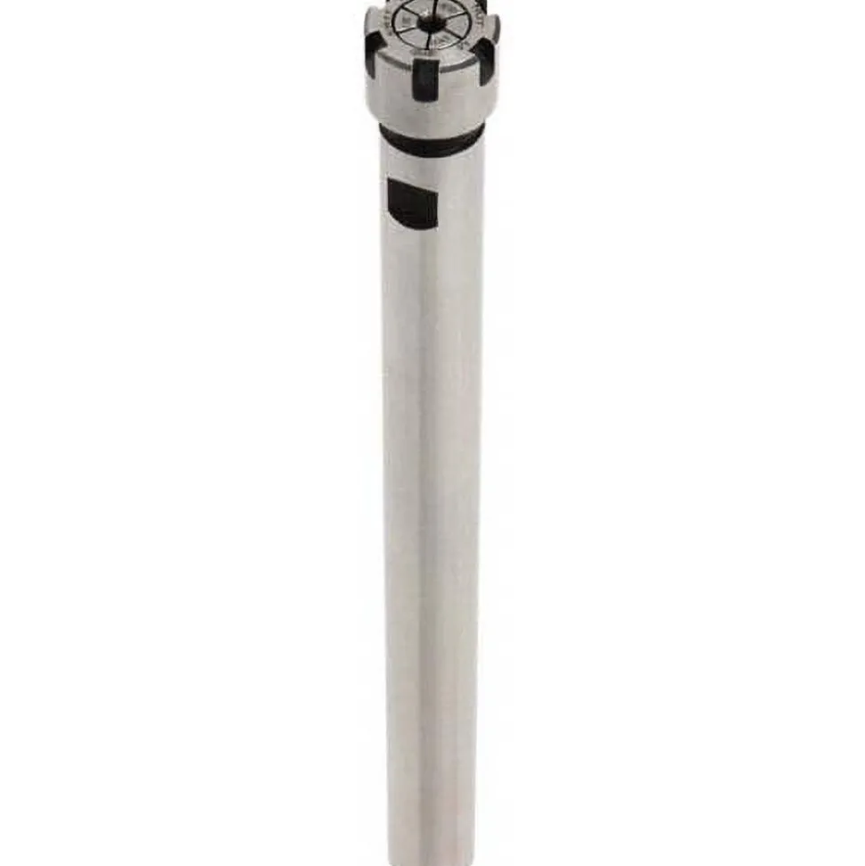 Collet Chuck: 1/16 to 9/32" Capacity, ER11 Collet, 1/2" Shank Dia, Straight Shank