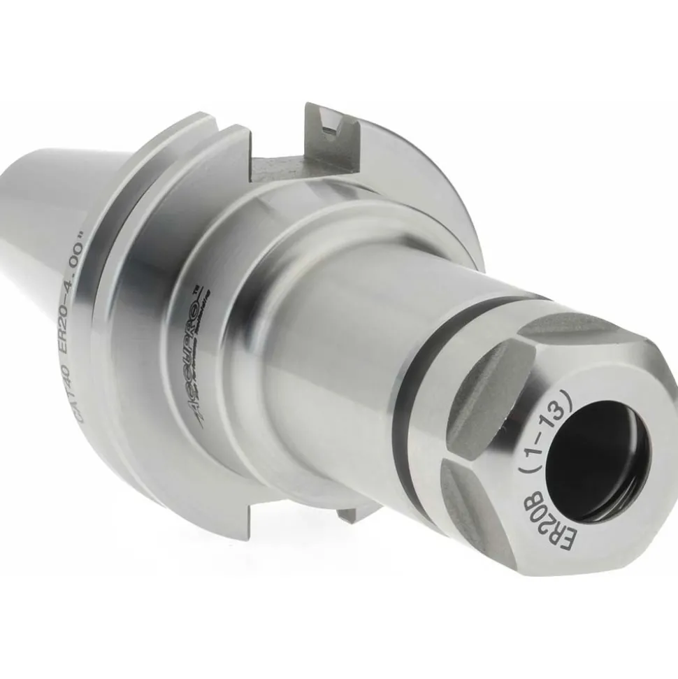 Collet Chuck: 0.0390 to 0.5110" Capacity, ER20 Collet, Taper Shank