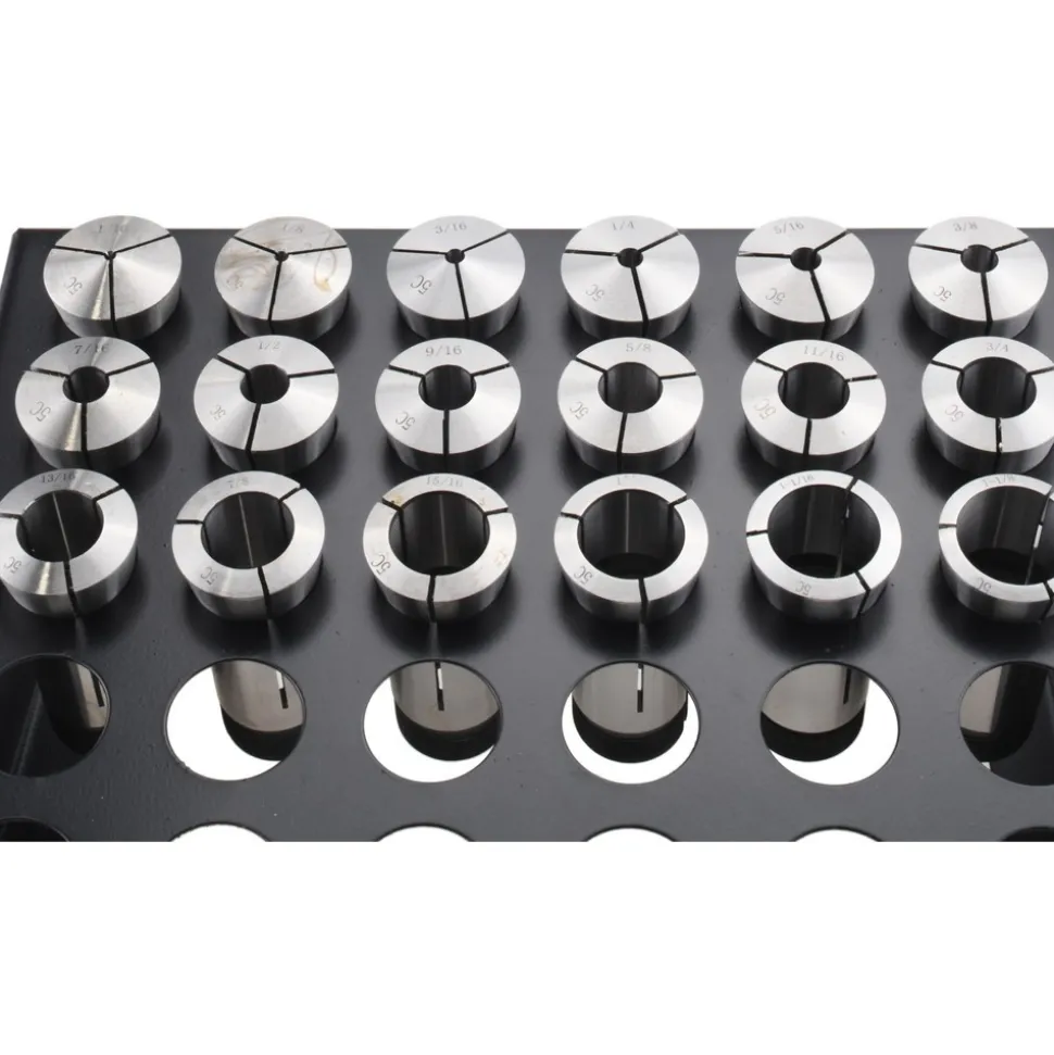 Collet Set: 18 Pc, 1/16 to 1-1/8" Capacity